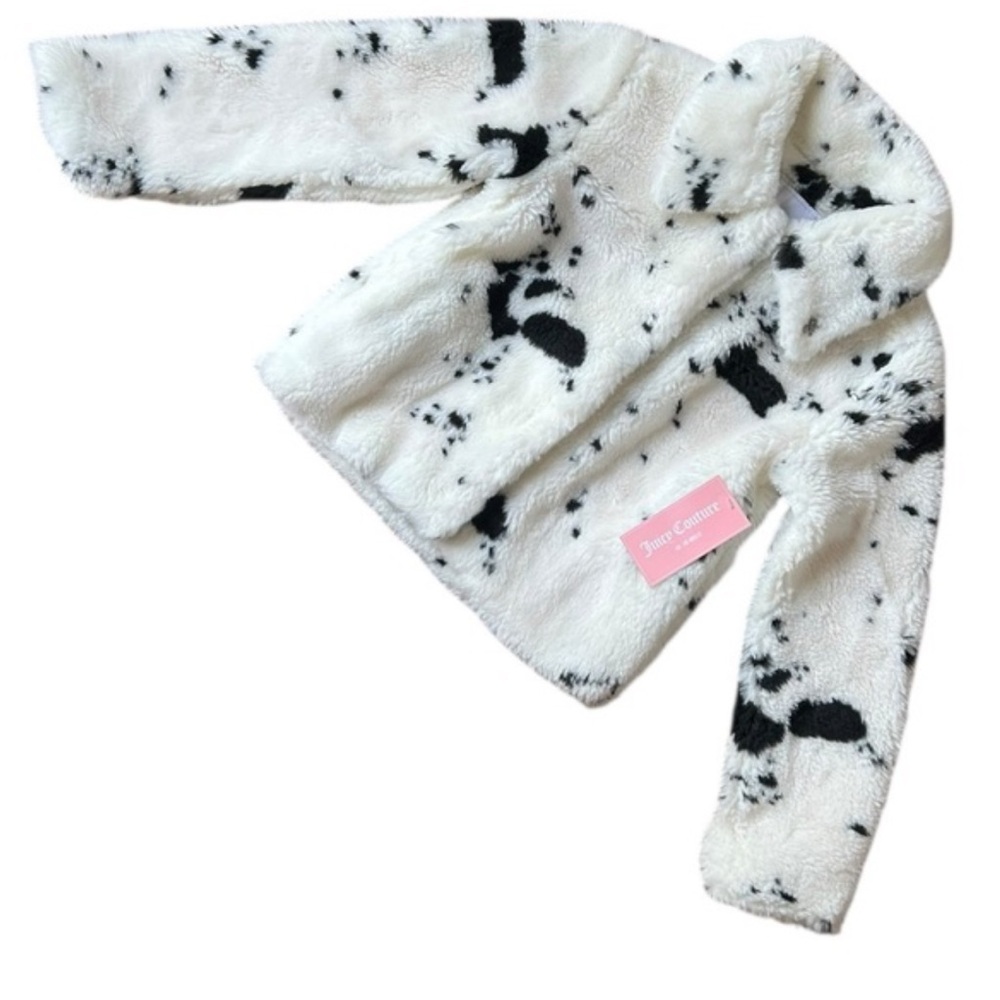 Juicy Couture White and Black Faux Fur Jacket